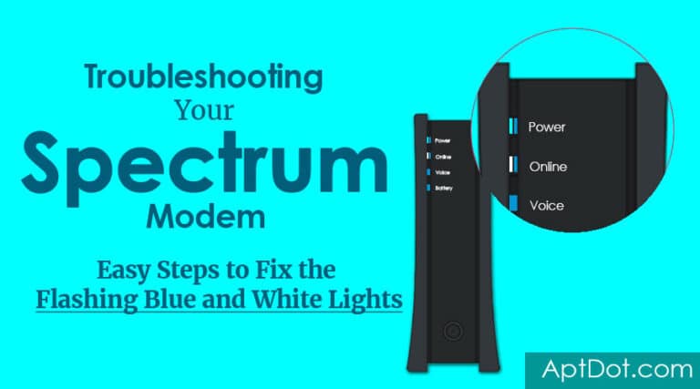 spectrum modem flashing blue and white
